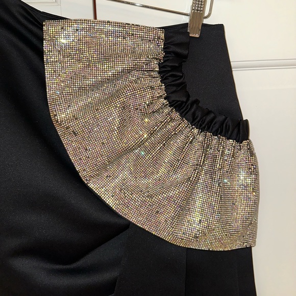 Delfi Collective Black Satin and Crystal Benny Skirt - Picture 4 of 13